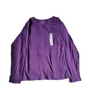 Croft & Barrow The Classic Tee Purple with Sparkles Size: XL